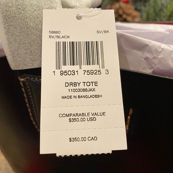 NWTs COACH Pebbled Leather Derby Tote Shoulder Bag in Gold/1941 Black with red - Picture 12 of 12